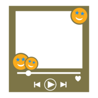 a square frame with two emoticons on it png