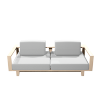 A modern sofa with two cushions on it png