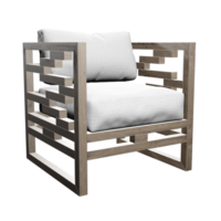 A chair with a white cushion on it png