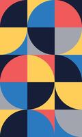 Bauhaus style colorful pattern background, simple geometric Modern abstract design vector