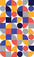 Colourful Bauhaus style pattern background, simple geometric Modern abstract design vector