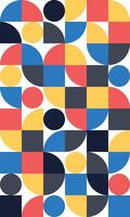 Bauhaus style colourful pattern background, simple geometric abstract design vector