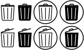 Rubbish or trash bin icon design element, Garbage or waste graphic concept vector