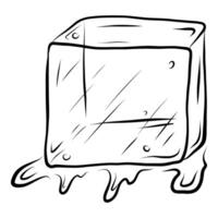 Ice cube illustration, Hand drawn ice cube vector