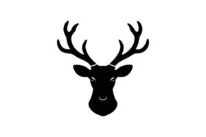 A reindeer head icon silhouette art illustration.eps vector