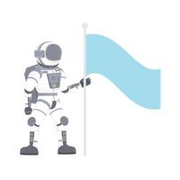 An astronaut with a flag. Location vector
