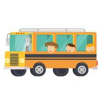 The school bus. Passenger bus vector
