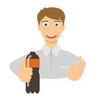 The man with the soda. Drink advertisement vector