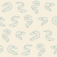 Outline Eel Seamless Pattern Background for Print Fabric Surface Fashion Wrapping vector