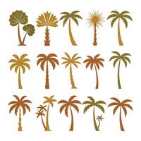 Collection of Palm Tree Silhouettes for Tropical Design Projects vector