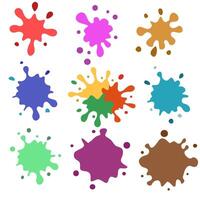 Ink Splat Flat set vector