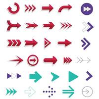 Best Arrow icon set isolated on white background vector