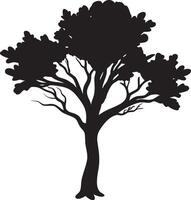 Tree Silhouette on white background. vector