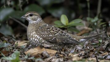 Ruffed Grouse Displaying Its Beautiful Tail Feathers in Nature photo