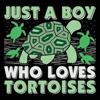 Just A Boy Who Loves Tortoises Turtle Sublimation T-Shirt Design Graphic vector