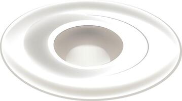 White oval plate with concentric circles creating a 3d effect vector