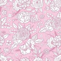 Seamless pattern with different flowers. Hand drawn floral compositions. Boho style. Summer. Floral pattern for textile, packaging, greeting cards vector