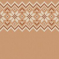 Knitwear texture. Template with empty place for text. Traditional seasonal seamless background for holiday design. Winter knitted wool sweater pattern with snowflakes, beige vector