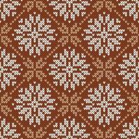 Scandinavian knitted seamless pattern. Norwegian native style sweater. Wool texture. Winter holiday background, brown vector