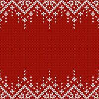 Knitwear texture. Template with empty place for text. Traditional seasonal seamless background red vector