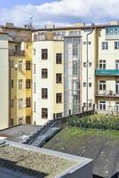 Hotel building in Prague with artificial garden. photo