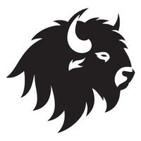Majestic Bison Head Profile Silhouette Design Element vector