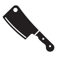 Silhouette Meat Cleaver Illustration for Culinary Design Projects vector