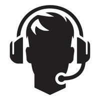 Customer Support Silhouette Icon for Business and Communication Solutions vector