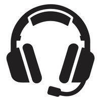 Headphones with Microphone Symbolizing Communication and Audio Equipment vector