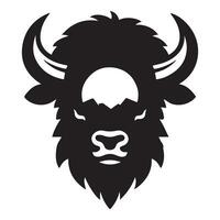 Powerful Bison Silhouette Art American West Symbol Design vector