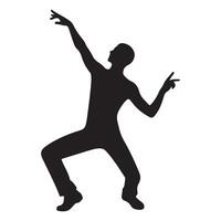 Silhouette of a Dancer Performing a Dynamic Pose Illustration vector