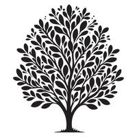 Ornate Tree Silhouette Illustration for Elegant and Nature Related Projects vector