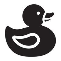 Rubber Duck Silhouette Illustration Icon for Bath and Playtime vector