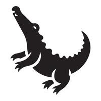 Alligator Illustration Silhouette With Open Mouth Design vector