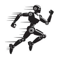Running Robot Illustration for Technology and Innovation Projects vector