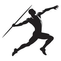 Silhouette Javelin Throw Athlete in Action with Power and Precision vector