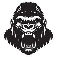 Fierce Gorilla Roaring Illustration Symbol of Strength and Raw Power vector