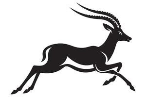 Fast Gazelle Running Silhouette Art for Graphic Projects vector