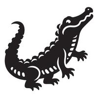 Alligator Silhouette Illustration a dangerous reptile drawing design vector