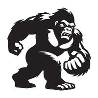 Powerful gorilla illustration image depicting strength and wild nature vector