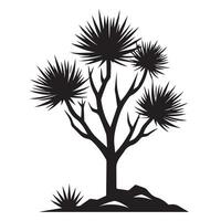 Desert Tree Silhouette with Sharp Leaves Nature Graphic Element vector