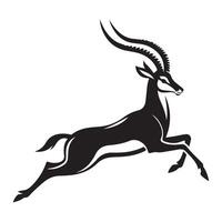 Graceful Silhouette of Impala Leaping for Graphic Design vector