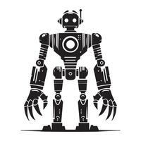 Retro Robot Graphic Technology Automation Illustration Design Template vector