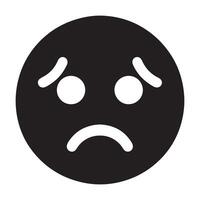 Sad Emoji Face Silhouette Depicting Negative Emotions vector