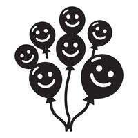 Bunch of Happy Smiley Face Balloons Silhouette Design vector