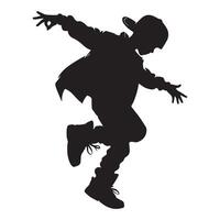 Silhouette of breakdancer boy dynamic hip hop dance illustration vector
