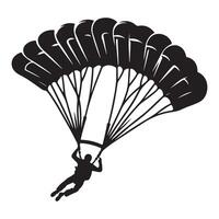 Silhouette Skydiving Illustration Graphic Design Element vector