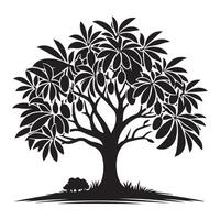 Fruit Tree Silhouette Illustration Abundant Harvest Symbol for Graphic Projects vector