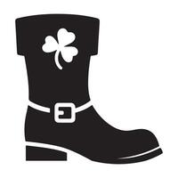 St Patrick's Day Boot Shamrock Silhouette Design Graphic vector