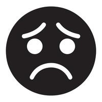 Sad Emoji Icon Expressing Feelings of Disappointment and Concern vector